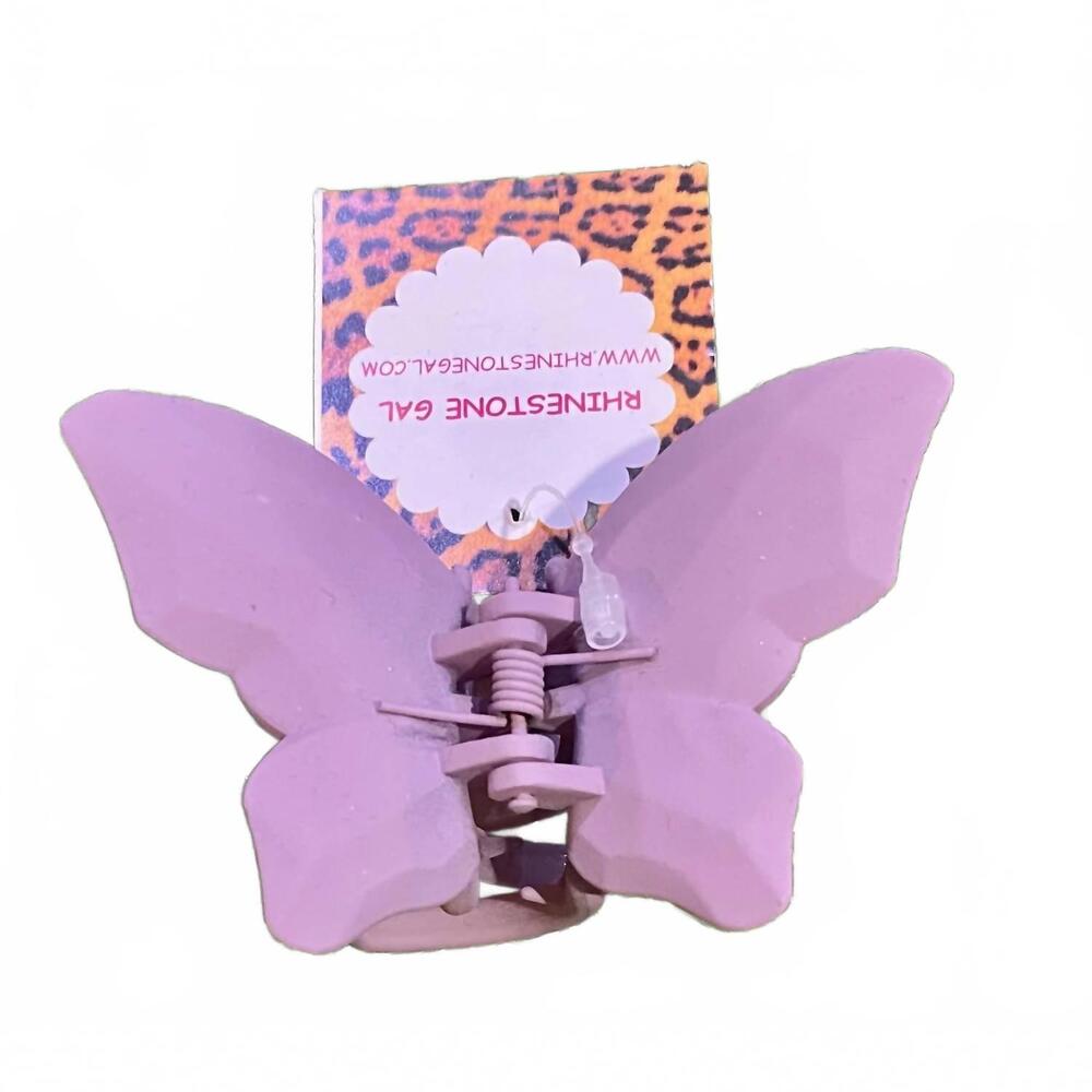NEW FUNTEZE women's matte butterfly hair claw clip in purple